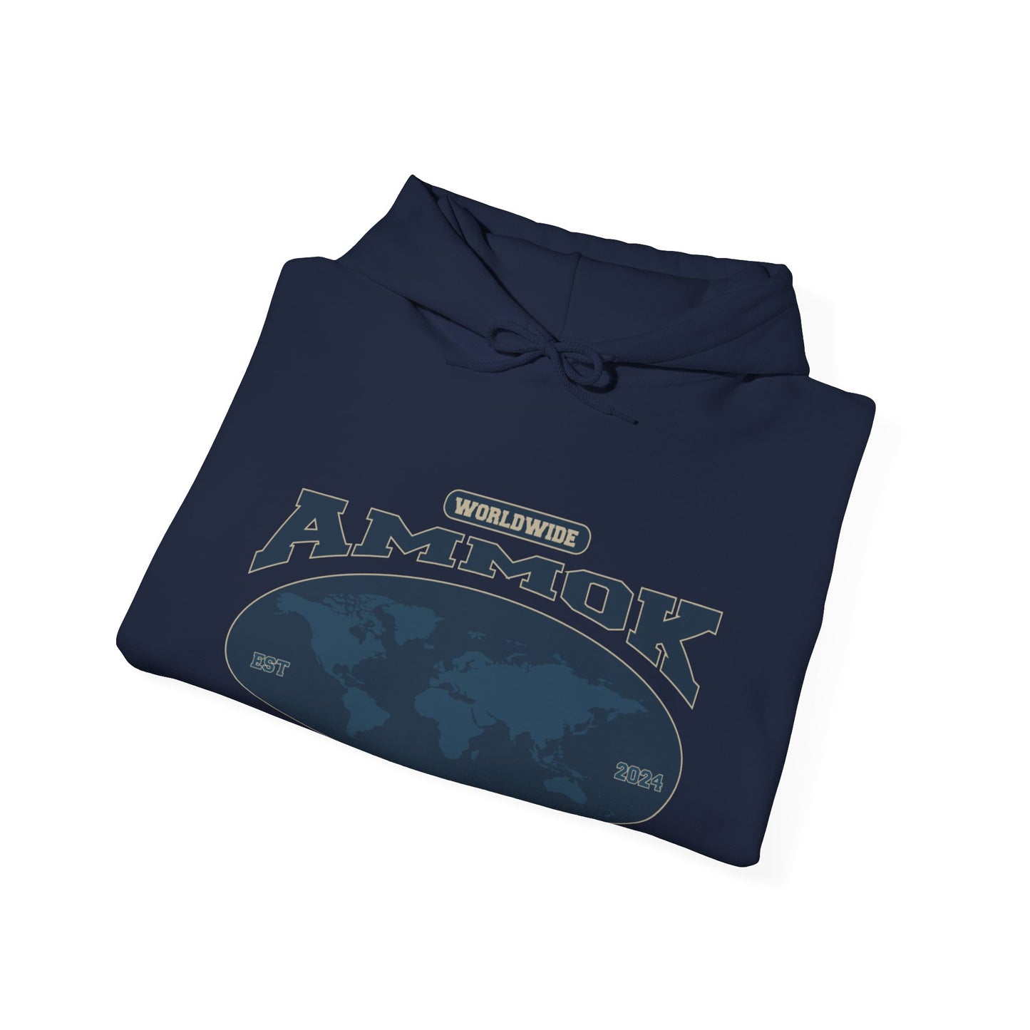 AMMOK INTERNATIONAL HOODIE-NAVY BLUE