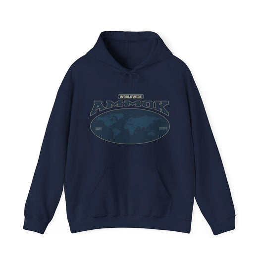 AMMOK INTERNATIONAL HOODIE-NAVY BLUE